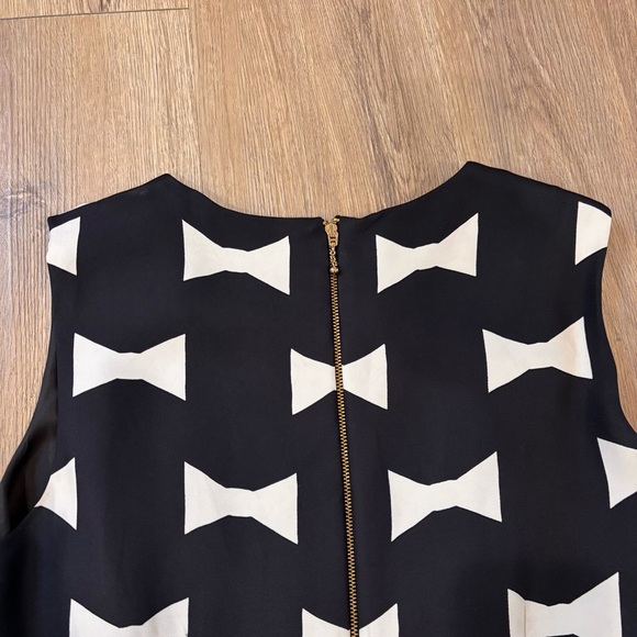 Kate Spade Women’s Cora Bow AOP Midi Shift Dress Viscose Black White Size 12 - Picture 9 of 12